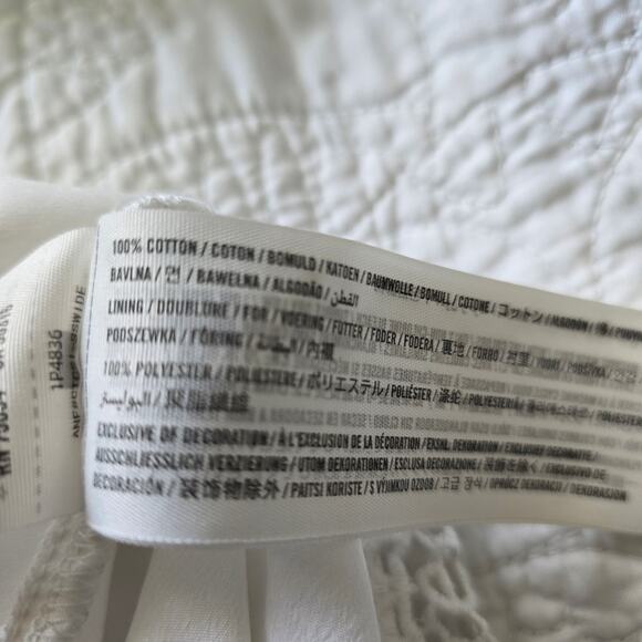 Abercrombie & Fitch Embroidered Lace Off Shoulder Dress White M Cottage Bridal - Picture 6 of 8